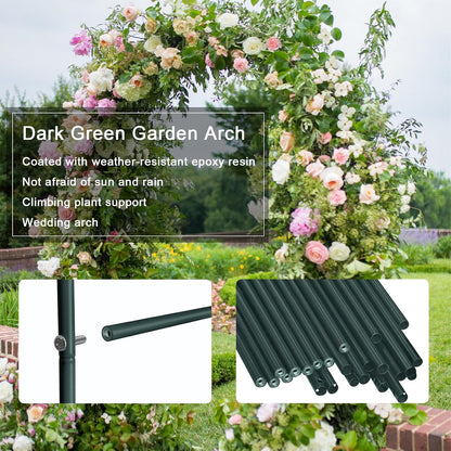 Outdoor Flower Garden Arch Trellis 7.8Ft High x 4.6Ft Wide, Metal Garden Pergola Arbor for Climbing Plants, Black