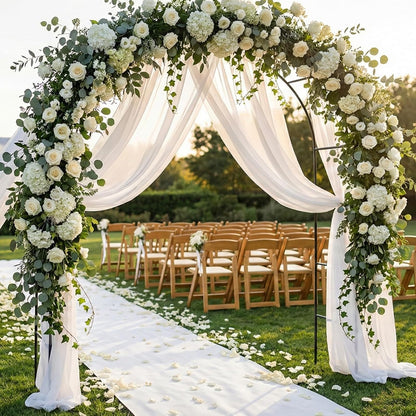 Outdoor Flower Garden Arch Trellis 7.8Ft High x 4.6Ft Wide, Metal Garden Pergola Arbor for Climbing Plants, Black
