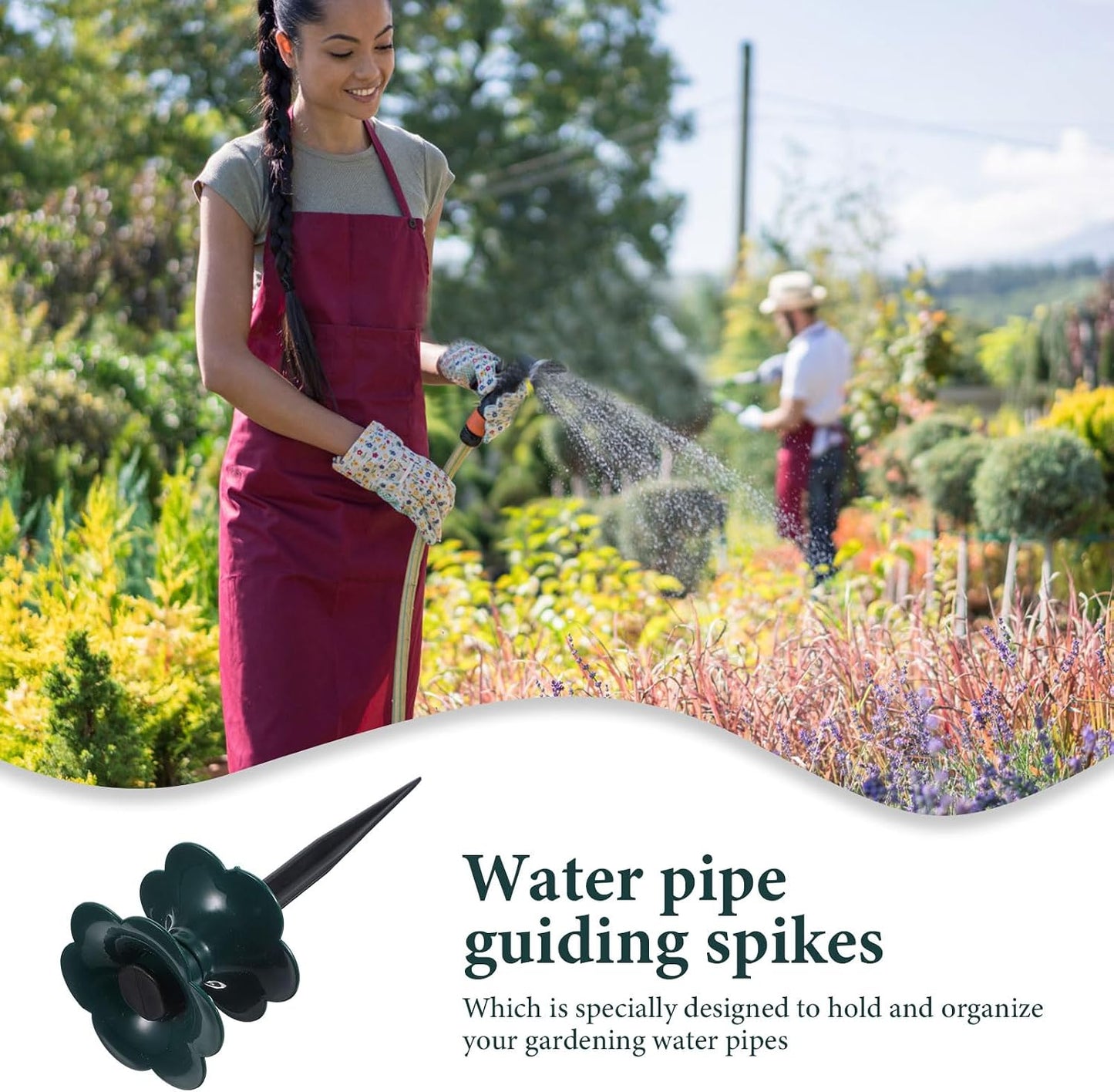 Totority Garden Hose Guide Spike with Watering Pipe Wheel 9.84X3.54X3.54In Heavy Duty Hose Holder for Lawn Garden Irrigation Direction Control Outdoor Use