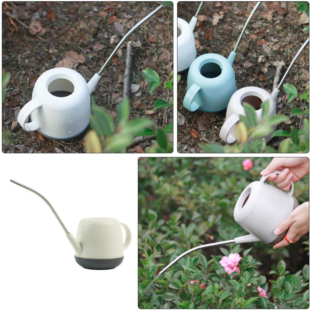 1 L Small Watering Can for Indoor Plants, 33.8 oz Long Spout Watering Can Plastic Watering Pot for House Plant Flower, Green