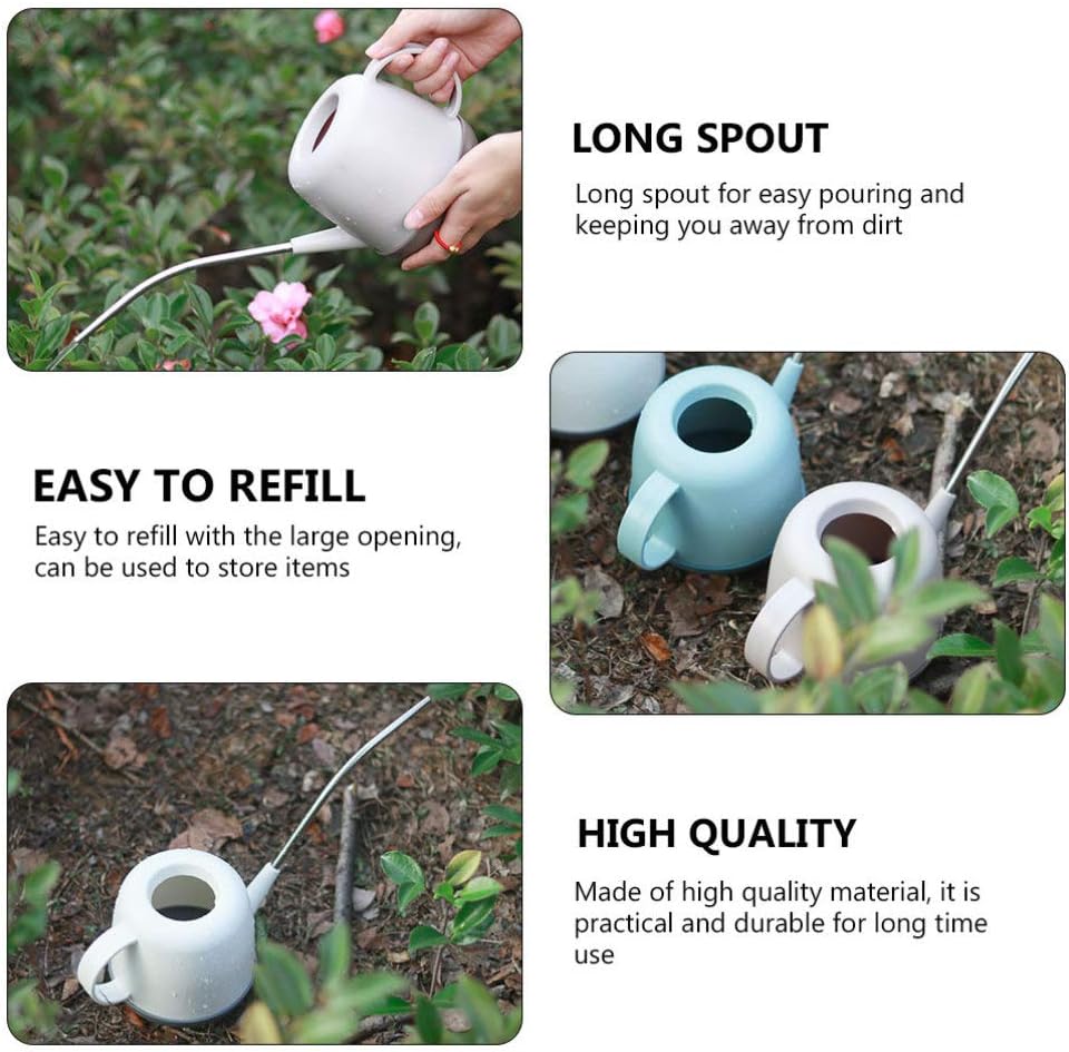1 L Small Watering Can for Indoor Plants, 33.8 oz Long Spout Watering Can Plastic Watering Pot for House Plant Flower, Green