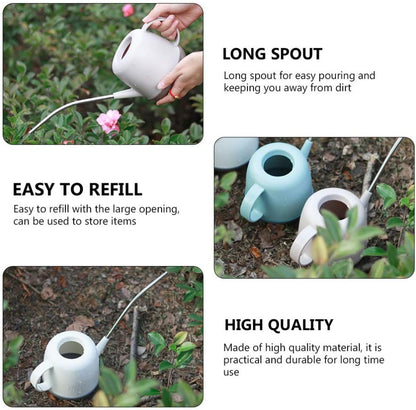 1 L Small Watering Can for Indoor Plants, 33.8 oz Long Spout Watering Can Plastic Watering Pot for House Plant Flower, Green