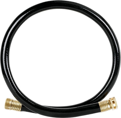 Short Leader Black Garden Hose 5/8 in. x 6 ft. -Brass Aluminum Ends for Household & Yard Use -Heavy Duty Durable Flexible Lightweight Water Pipe -Kink Free, No Leaking, Male/Female Fittings