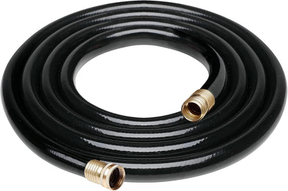 Short Leader Black Garden Hose 5/8 in. x 6 ft. -Brass Aluminum Ends for Household & Yard Use -Heavy Duty Durable Flexible Lightweight Water Pipe -Kink Free, No Leaking, Male/Female Fittings