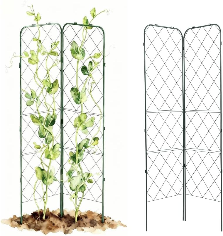 A-Frame Trellis 80" Tall Cucumber Cage for Garden & Pots, Rust-Resistant Tomato Stakes Heavy Gauge Plant Cage Trellis Support for Climbing Vegetables Plants