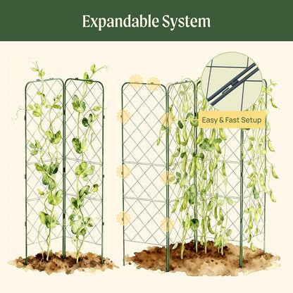 A-Frame Trellis 80" Tall Cucumber Cage for Garden & Pots, Rust-Resistant Tomato Stakes Heavy Gauge Plant Cage Trellis Support for Climbing Vegetables Plants
