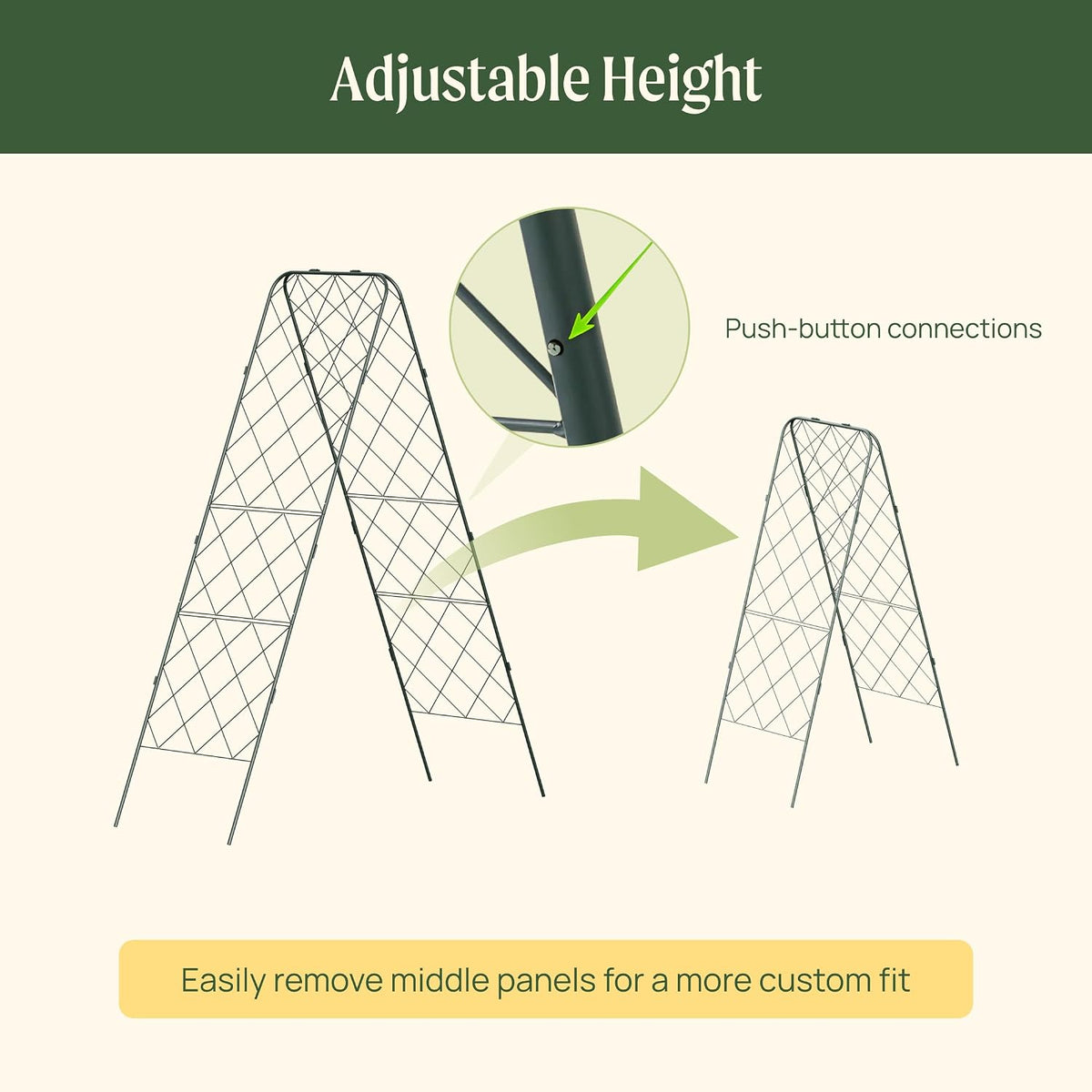 A-Frame Trellis 80" Tall Cucumber Cage for Garden & Pots, Rust-Resistant Tomato Stakes Heavy Gauge Plant Cage Trellis Support for Climbing Vegetables Plants