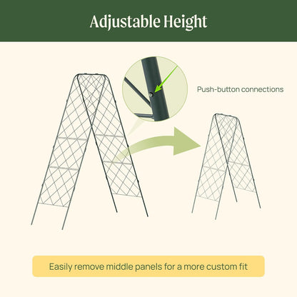 A-Frame Trellis 80" Tall Cucumber Cage for Garden & Pots, Rust-Resistant Tomato Stakes Heavy Gauge Plant Cage Trellis Support for Climbing Vegetables Plants