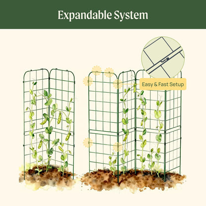 A-Frame Trellis 80" Tall Cucumber Cage for Garden & Pots, Rust-Resistant Tomato Stakes Heavy Gauge Plant Cage Trellis Support for Climbing Vegetables Plants