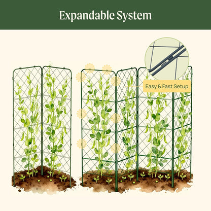 A-Frame Trellis 80" Tall Cucumber Cage for Garden & Pots, Rust-Resistant Tomato Stakes Heavy Gauge Plant Cage Trellis Support for Climbing Vegetables Plants