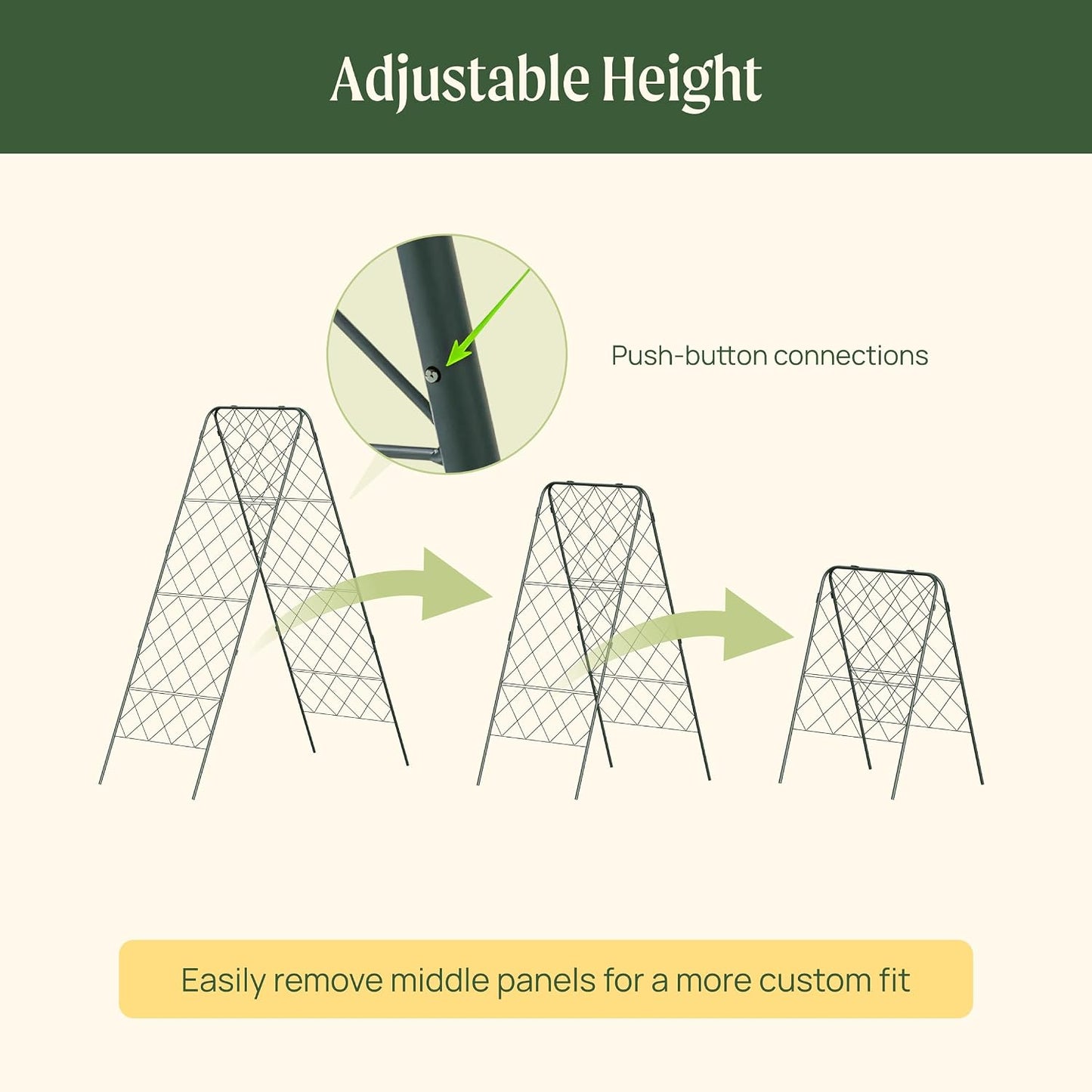 A-Frame Trellis 80" Tall Cucumber Cage for Garden & Pots, Rust-Resistant Tomato Stakes Heavy Gauge Plant Cage Trellis Support for Climbing Vegetables Plants