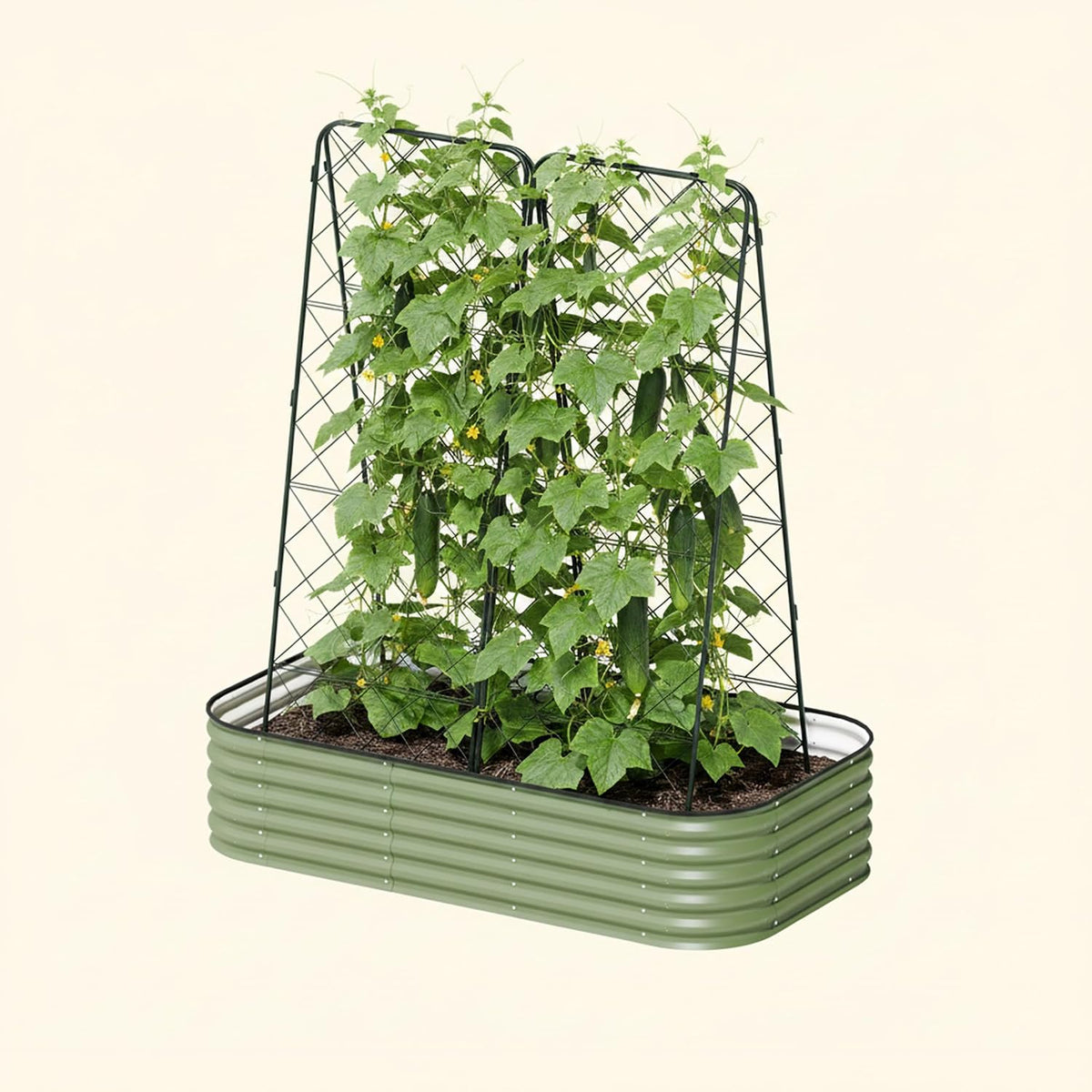 A-Frame Trellis 80" Tall Cucumber Cage for Garden & Pots, Rust-Resistant Tomato Stakes Heavy Gauge Plant Cage Trellis Support for Climbing Vegetables Plants