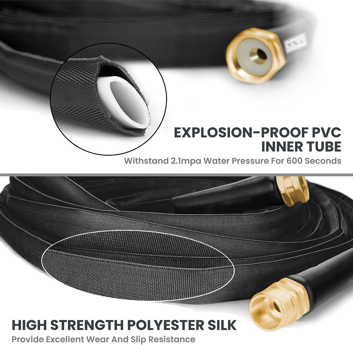 Lay Flat Hose 75ft Lightweight 50% Lighter, 9-Pattern Nozzle