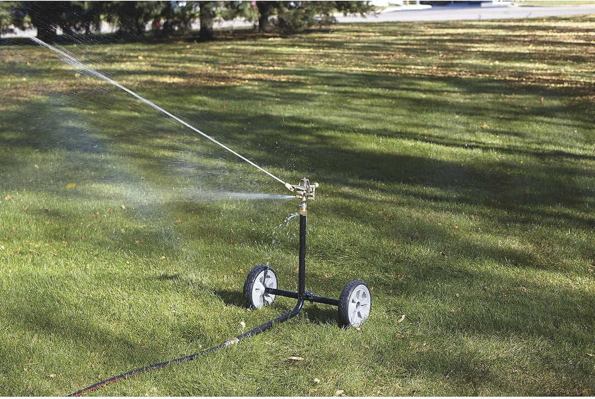 Wheeled Sprinkler, 6-10 GPM, 100ft. Coverage, 7,800 Sq. Ft.