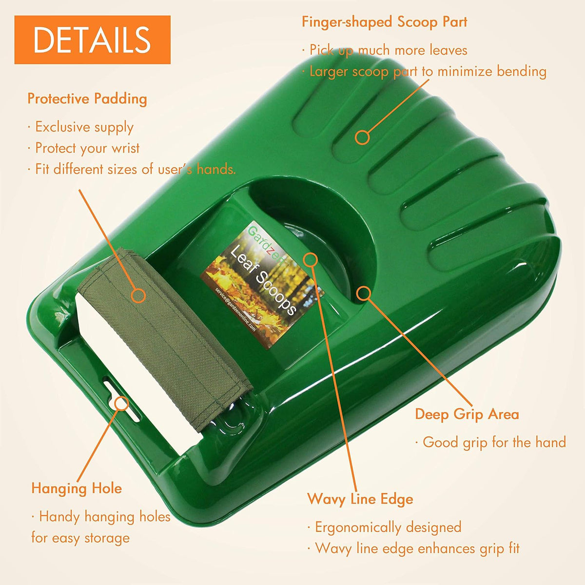 Plastic Large Leaf Scoop & 12 Tines Gardening Leaf Rake Set, Comes with 72 Gallon Garden Bag