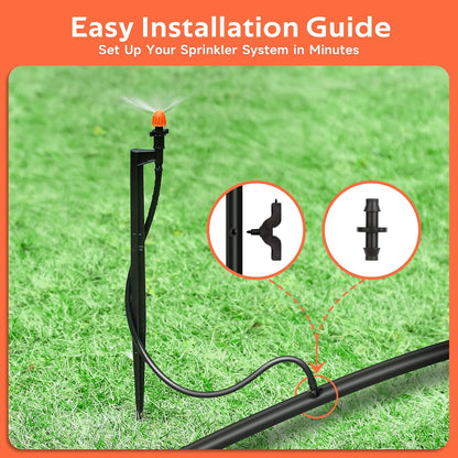 180 Degree Irrigation Sprinkler Heads: Drip Emitters with 12 Inch Stake