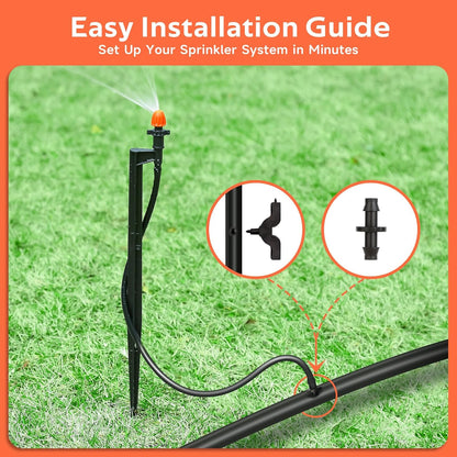 180 Degree Irrigation Sprinkler Heads: Drip Emitters with 12 Inch Stake