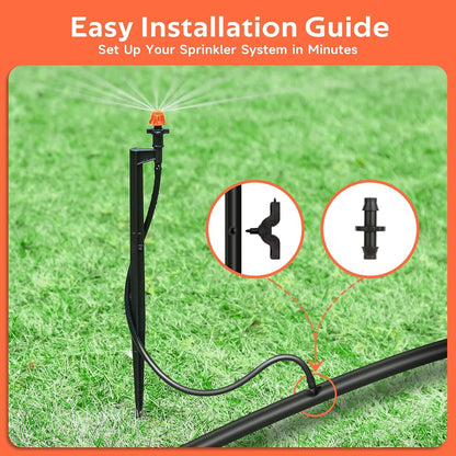 180 Degree Irrigation Sprinkler Heads: Drip Emitters with 12 Inch Stake
