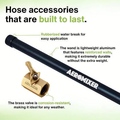 Watering Wand 22" L x 1" W Heavy Duty Garden Watering Wand For Garden Hose with Anti-clog Water Break - Watering Wand Can Be Used with Standard 3/4"Garden Hose with 3/4-1" Adapter Included