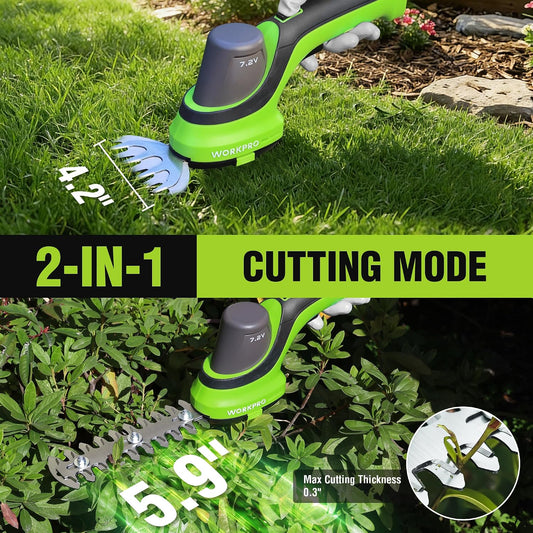 7.2V 2-in-1 Cordless Hedge Trimmer & Grass Shears