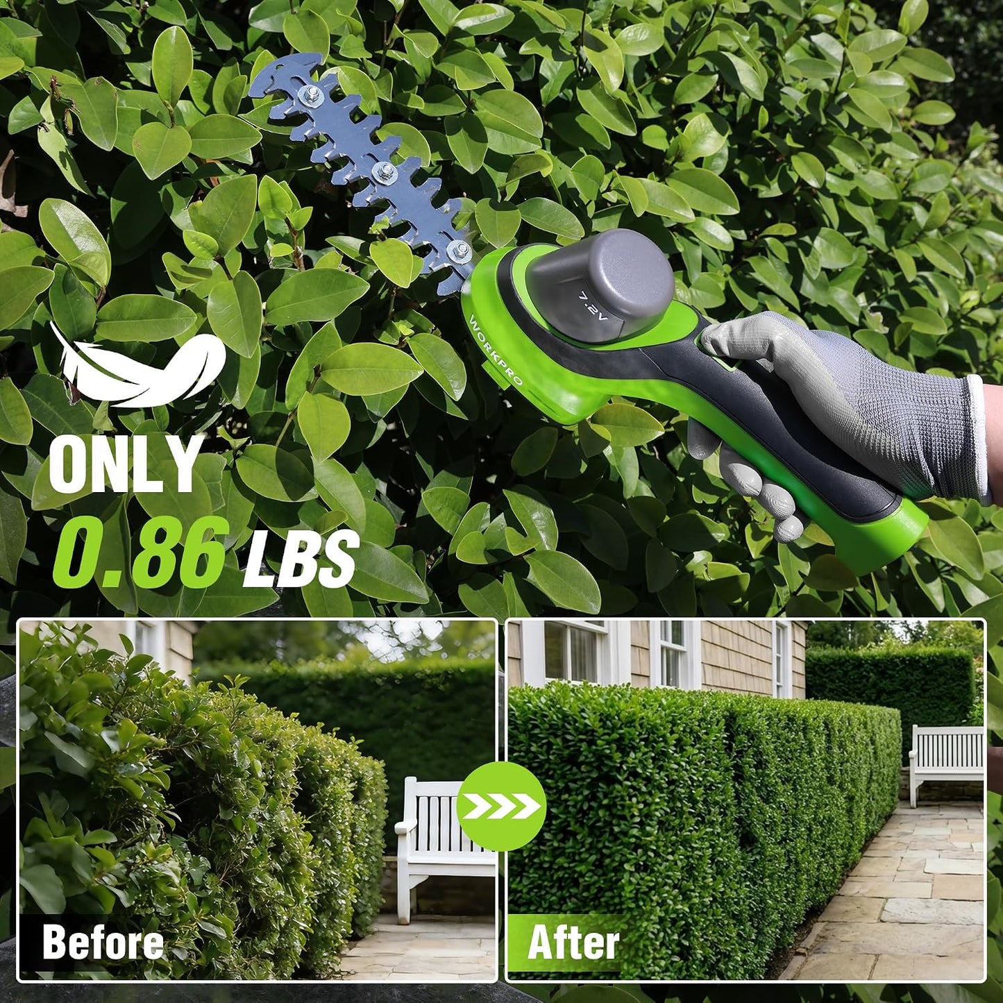 7.2V 2-in-1 Cordless Hedge Trimmer & Grass Shears