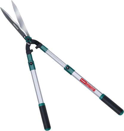 HYCHIKA Garden Hedge Shears 111CM, Telescopic Shears for Gardening, Garden Loppers, High Carbon Steel Blades for Precision Cutting, Blade Length: 214mm, Hedge Clipper for Hedges, Shrubs, and Grass