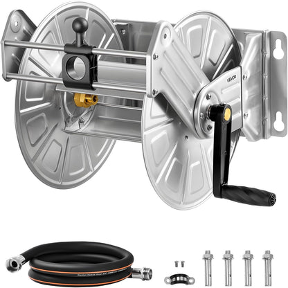 Wall Mounted Garden Hose Reel Holds 150 ft 5/8-inch Water Hose Winder