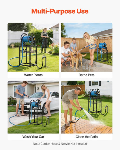 Wall Mounted Garden Hose Reel Holds 150 ft 5/8-inch Water Hose Winder