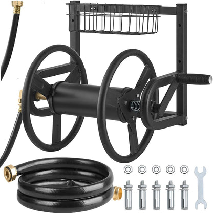 Wall Mounted Garden Hose Reel Holds 150 ft 5/8-inch Water Hose Winder