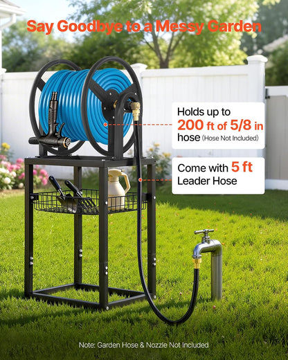 Wall Mounted Garden Hose Reel Holds 150 ft 5/8-inch Water Hose Winder