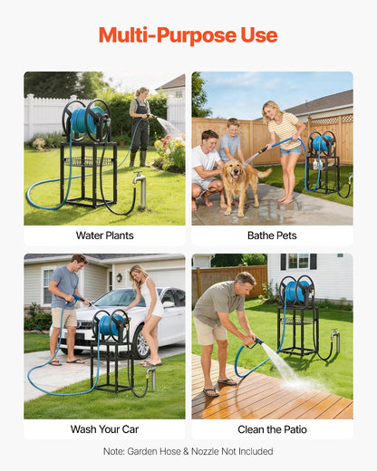 Wall Mounted Garden Hose Reel Holds 150 ft 5/8-inch Water Hose Winder