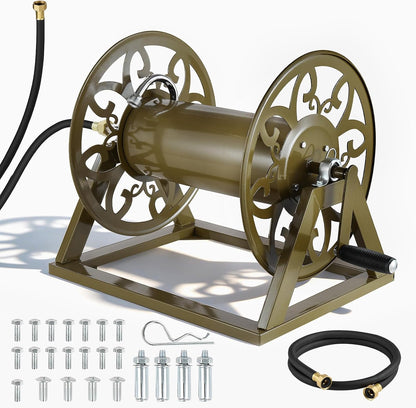 Wall Mounted Garden Hose Reel Holds 150 ft 5/8-inch Water Hose Winder