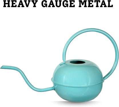 Teal Round 1.5 Liter Metal Watering Can