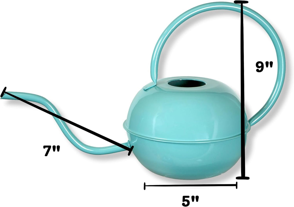 Teal Round 1.5 Liter Metal Watering Can