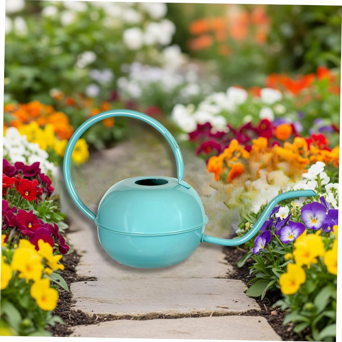 Teal Round 1.5 Liter Metal Watering Can