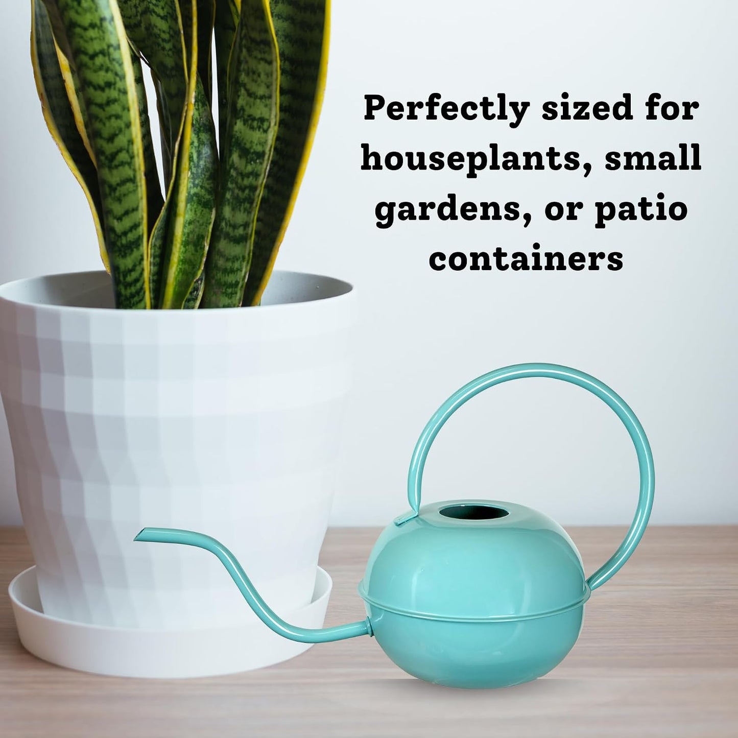 Teal Round 1.5 Liter Metal Watering Can