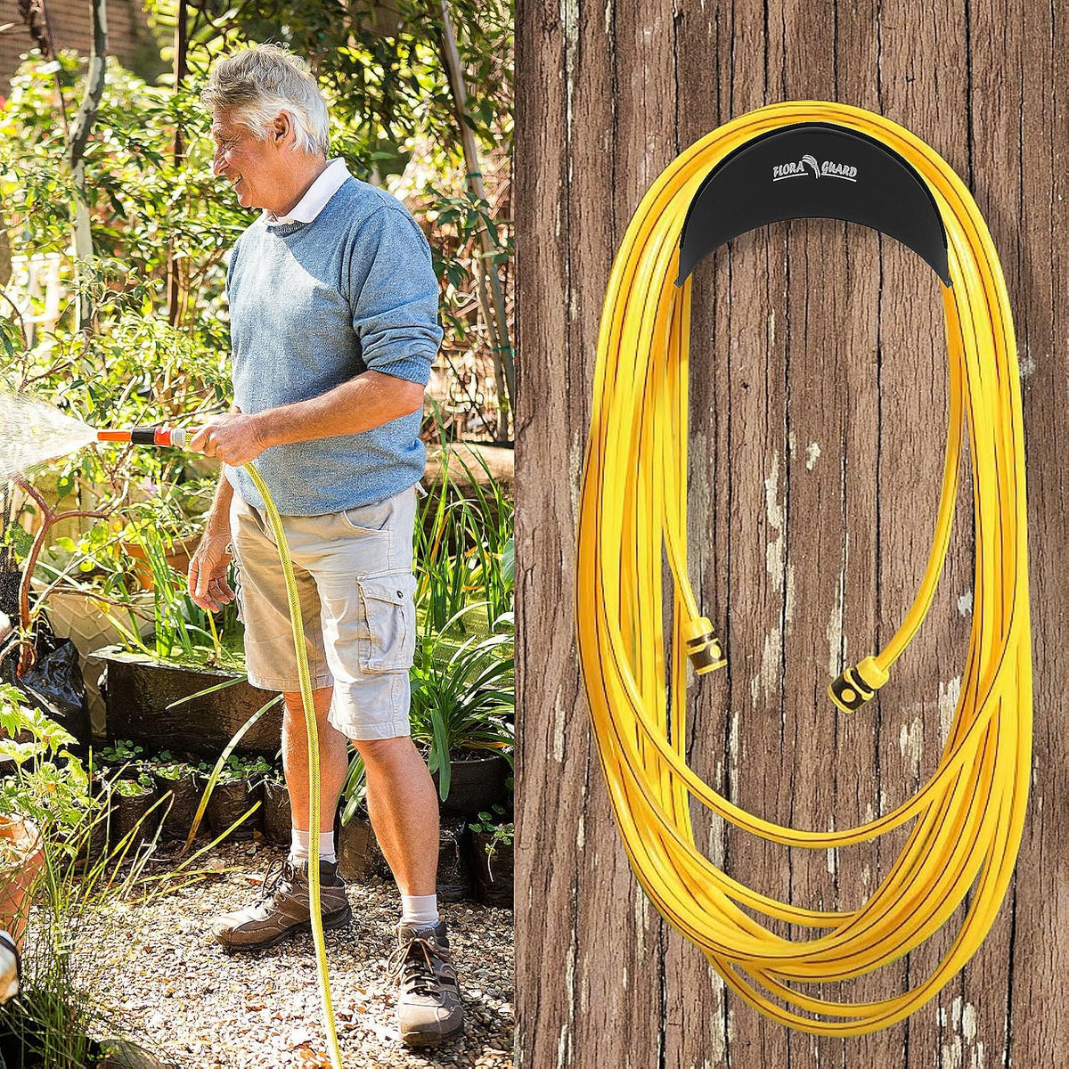 2 Pack Garden Hose Holder, Wall Mount Hose Hanger