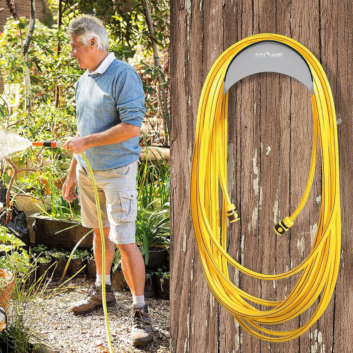 2 Pack Garden Hose Holder, Wall Mount Hose Hanger