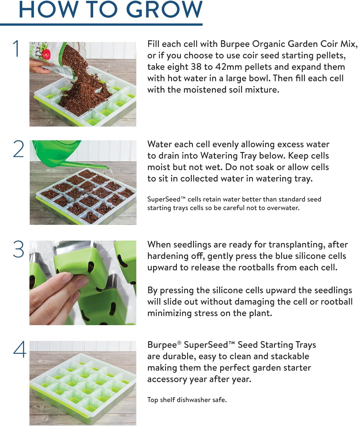 SuperSeed 36-Cell Reusable Seed Starting Tray for Indoor Seedlings