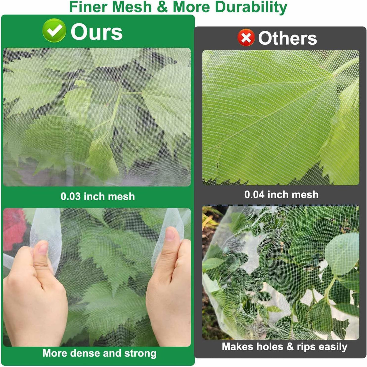 10 x 50 FT Garden Mesh Netting, Ultra Fine Mesh Plant Netting Covers