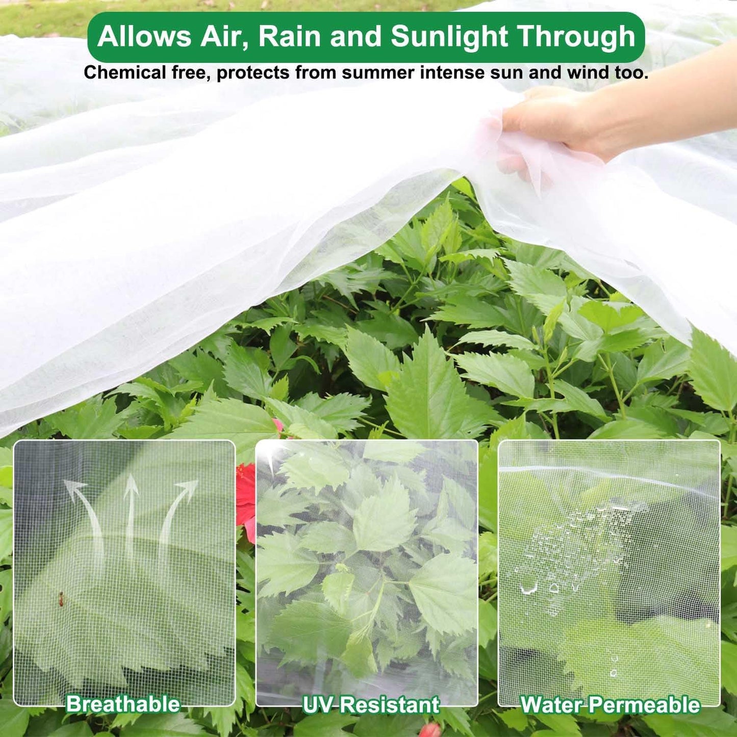 10 x 50 FT Garden Mesh Netting, Ultra Fine Mesh Plant Netting Covers