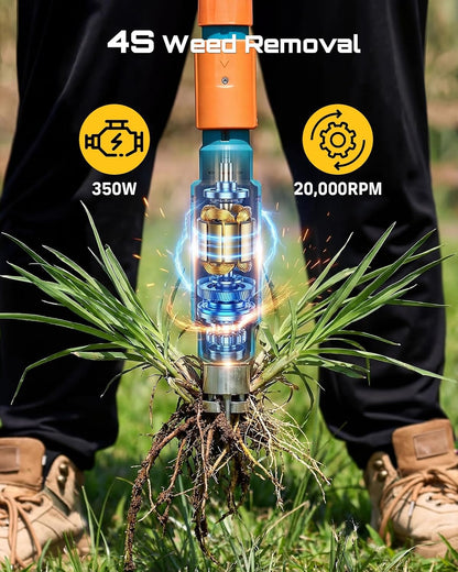 Electric Stand Up Weed Puller Tool with 2 x 2000mAh Batteries