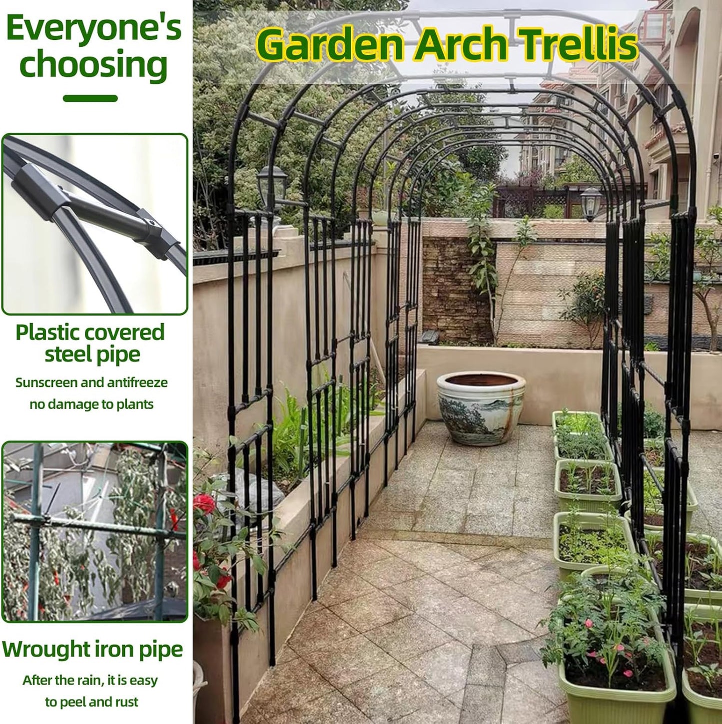 BUKLIYN Garden Arch Trellis - Garden Arch Size Length: 59in Height: 94.5in