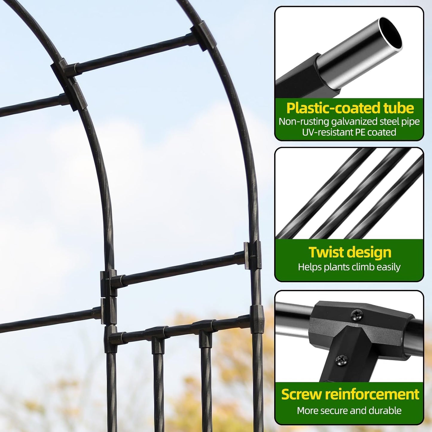 BUKLIYN Garden Arch Trellis - Garden Arch Size Length: 59in Height: 94.5in