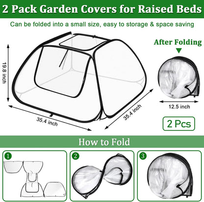 2 Pack Garden Covers for 6x3ft Raised Beds