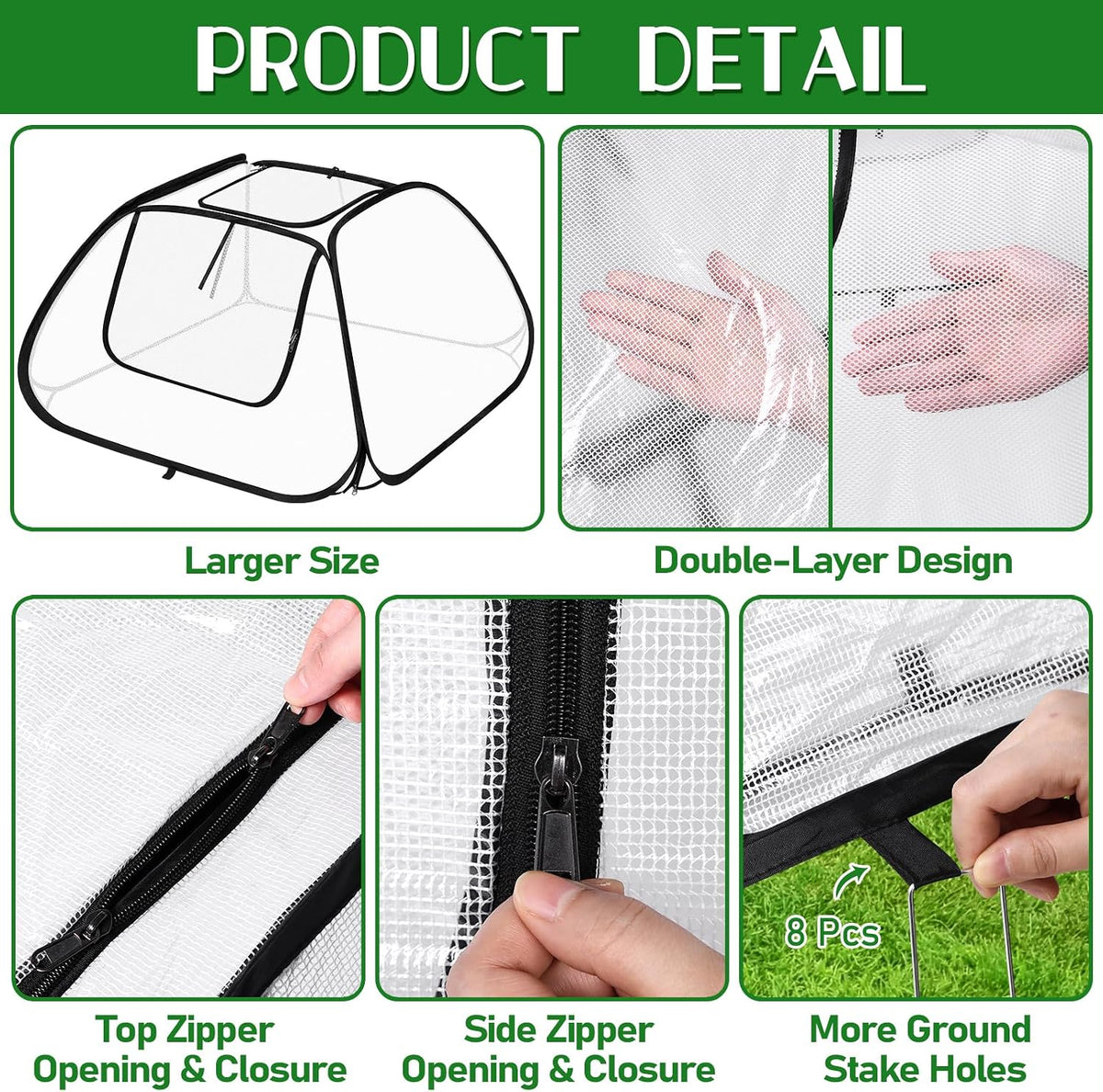 2 Pack Garden Covers for 6x3ft Raised Beds