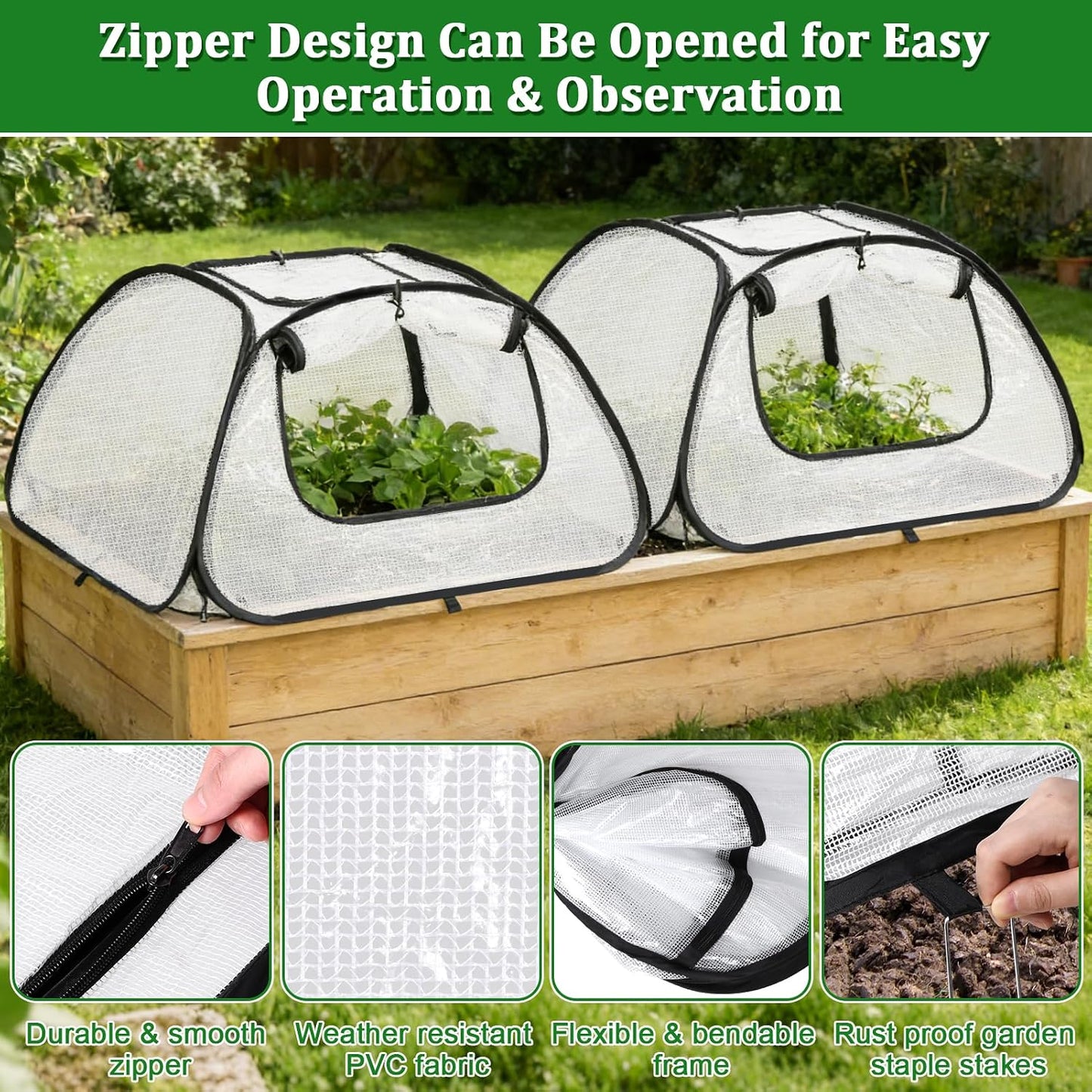 2 Pack Garden Covers for 6x3ft Raised Beds