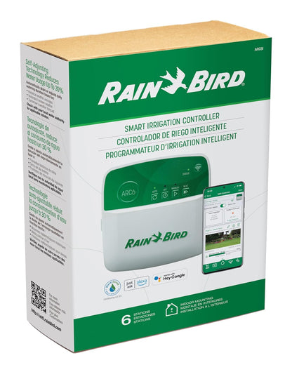 ARC6 Irrigation Controller, Smart WiFi, Indoor, 6-Station