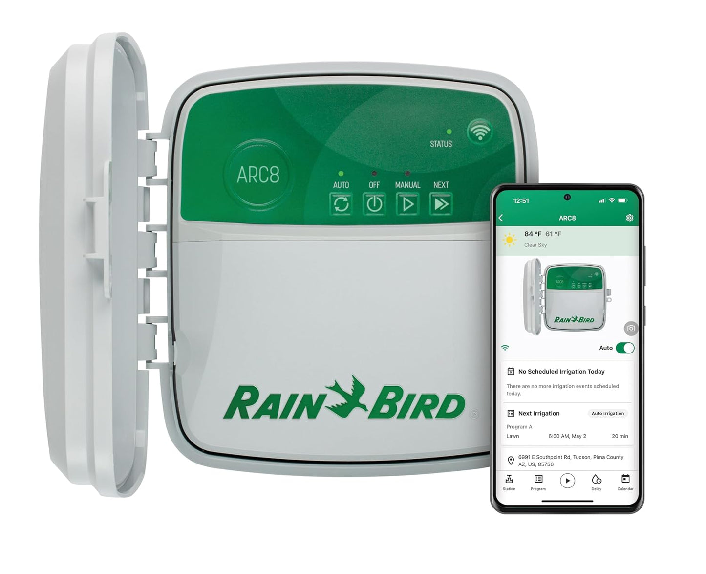 ARC6 Irrigation Controller, Smart WiFi, Indoor, 6-Station