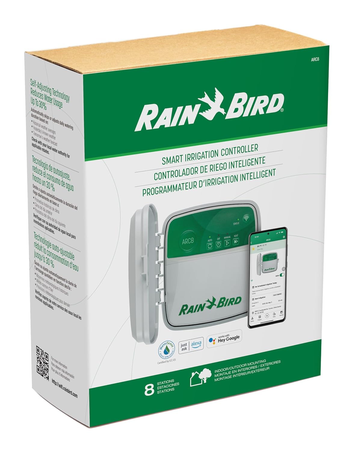 ARC6 Irrigation Controller, Smart WiFi, Indoor, 6-Station